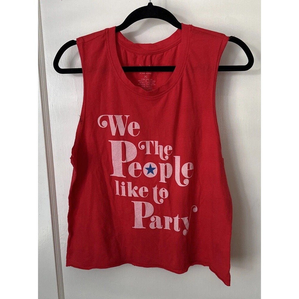 We the People Like to Party Tank Top Zoe+Liv Womens XL 4th Of July Shirt
